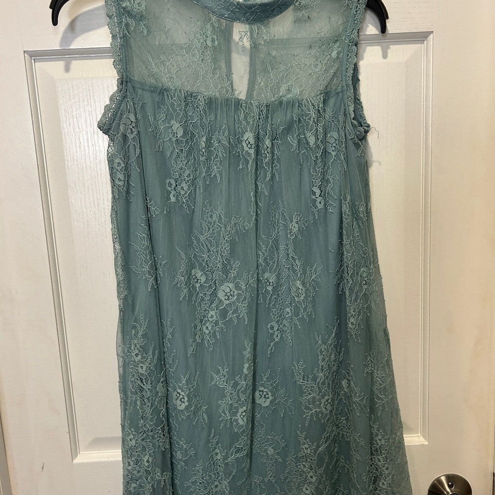 Xhilaration Lace Overlay Dress in Light Blue